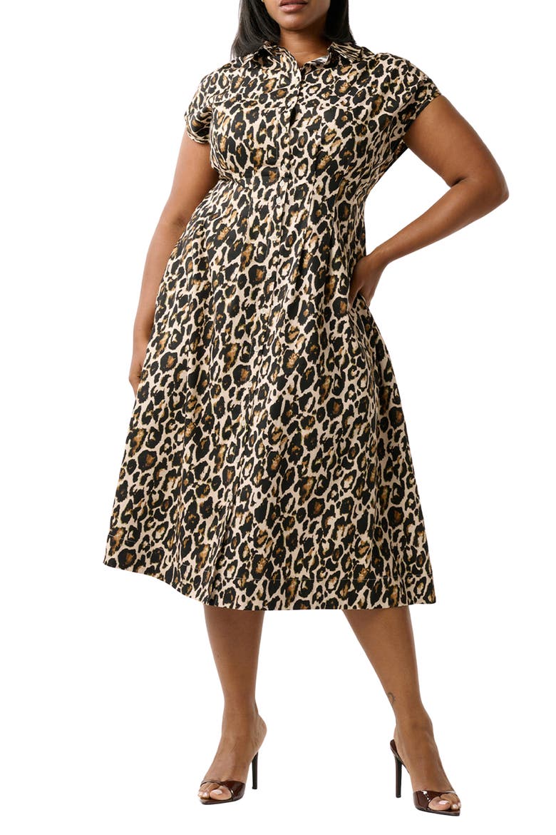 Leocara Leopard Print Shirtdress