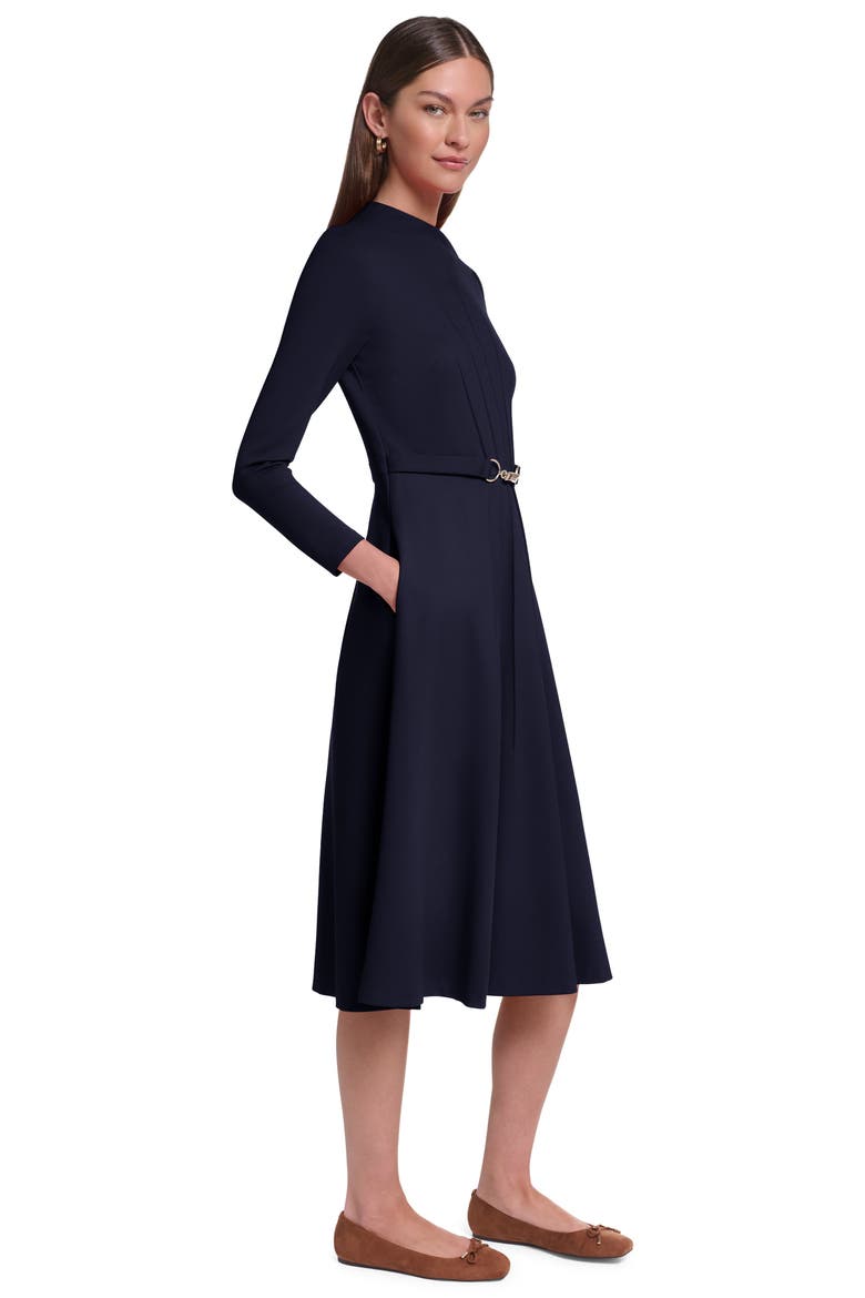 Long Sleeve Knit Midi Dress with Hardware