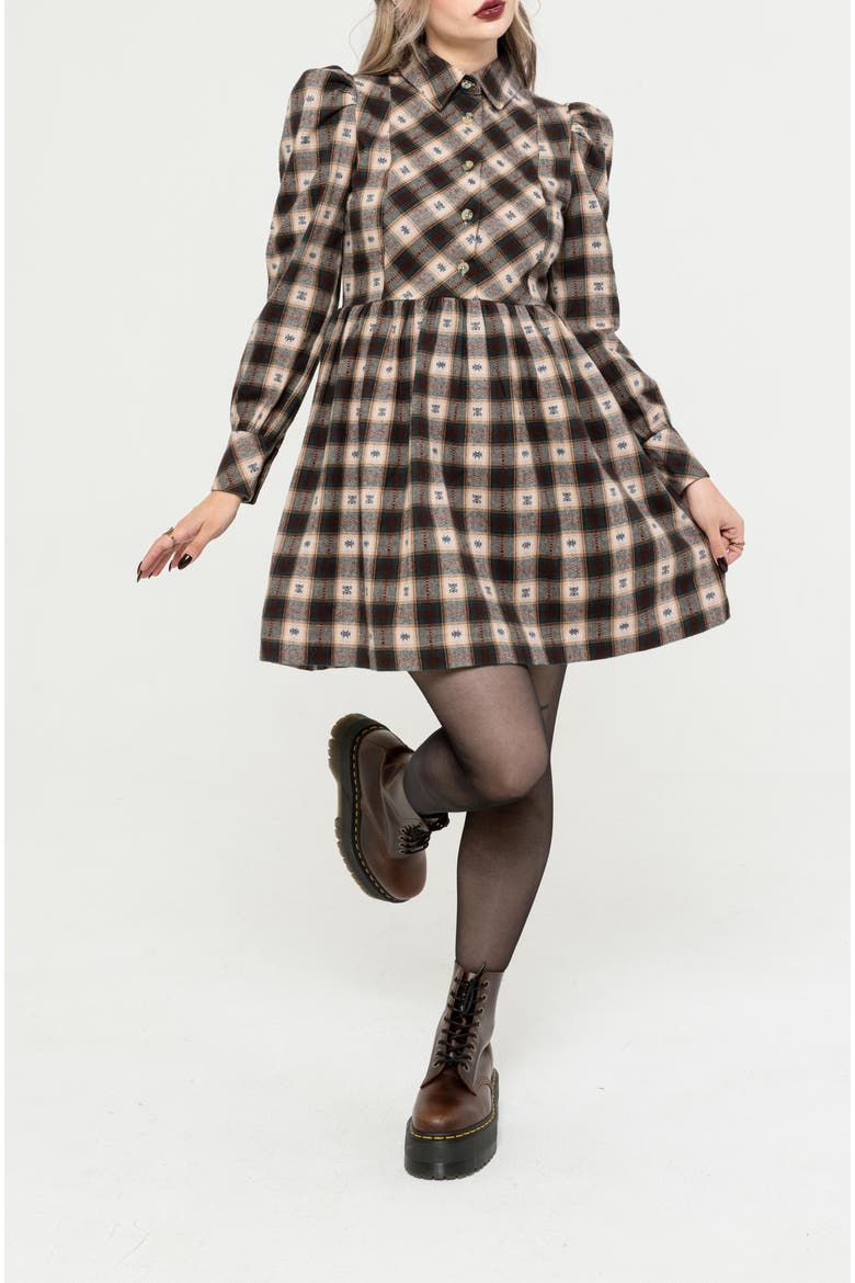Emily Cotton Check Mini Shirt Dress