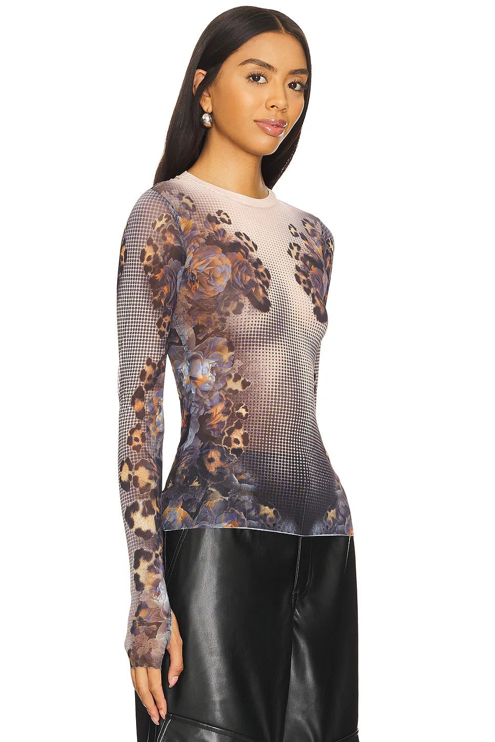 AFRM Kaylee Top in Nude Leopard - Image 5