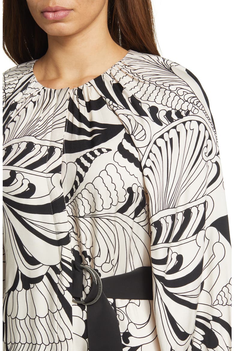 Emmieeh Belt Detail Long Sleeve Midi Dress