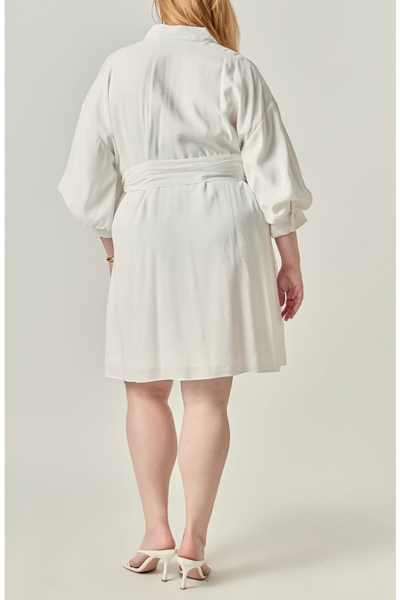 Tie Waist Mini Shirtdress