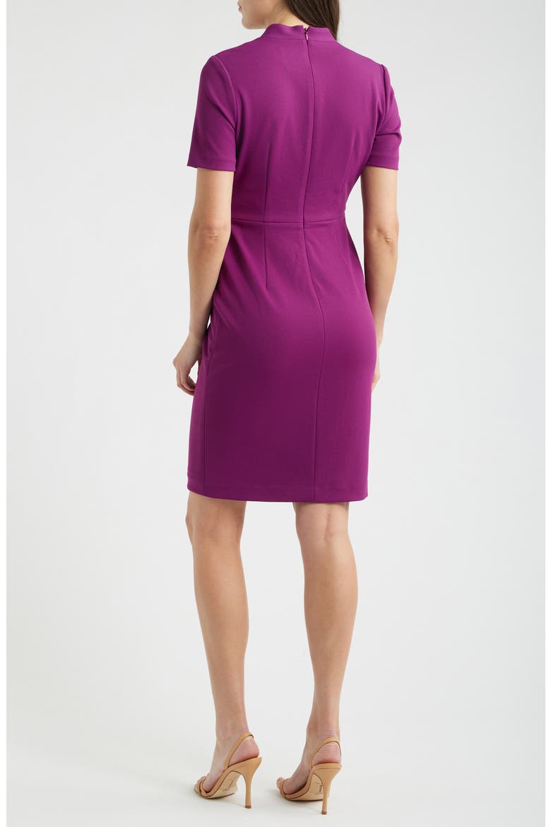 Pleated Scuba Crepe Dress