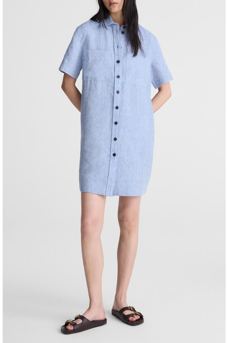 Relaxed Linen Mini Shirtdress
