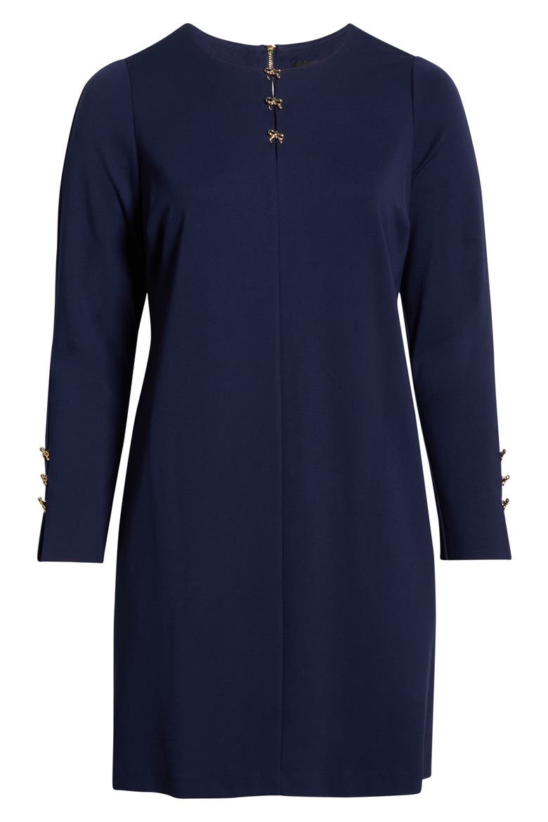 Bow Detail Long Sleeve Ponte Dress