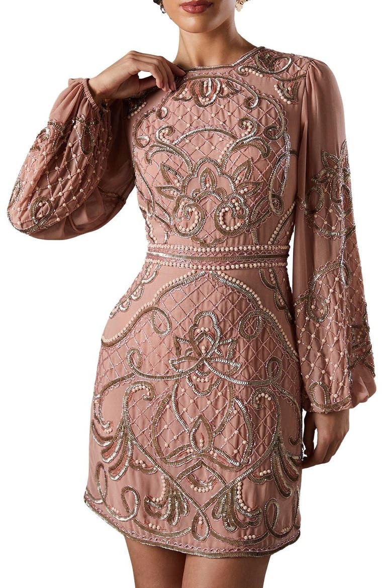 Muse Chiffon Embellished Mini Dress