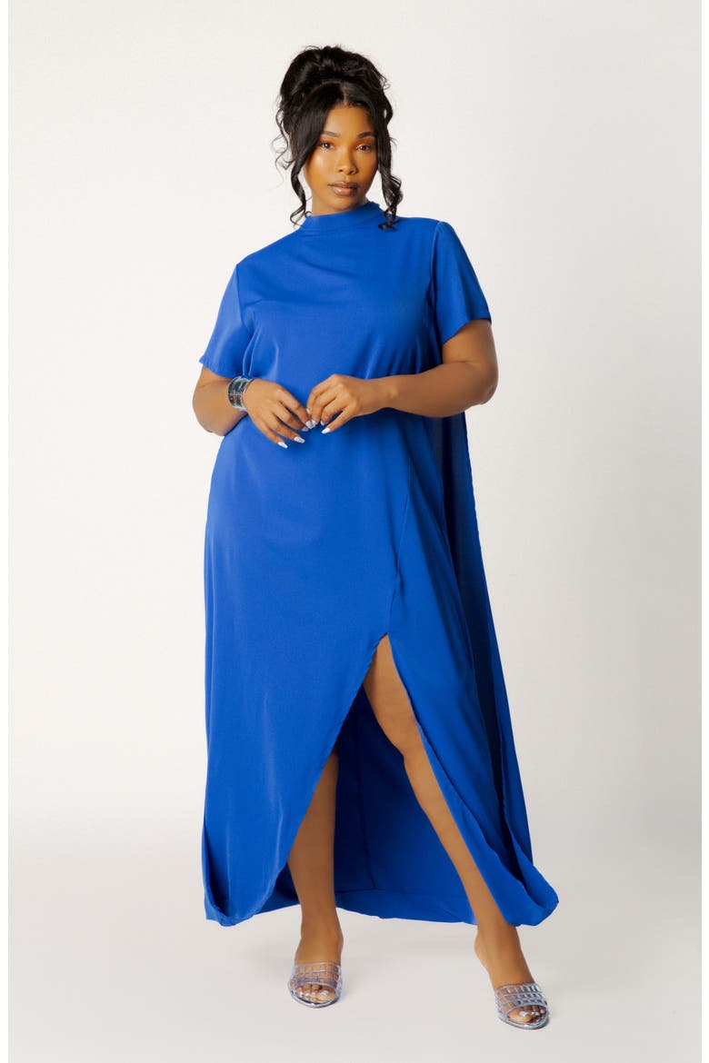 High Neck Draped Maxi Dress