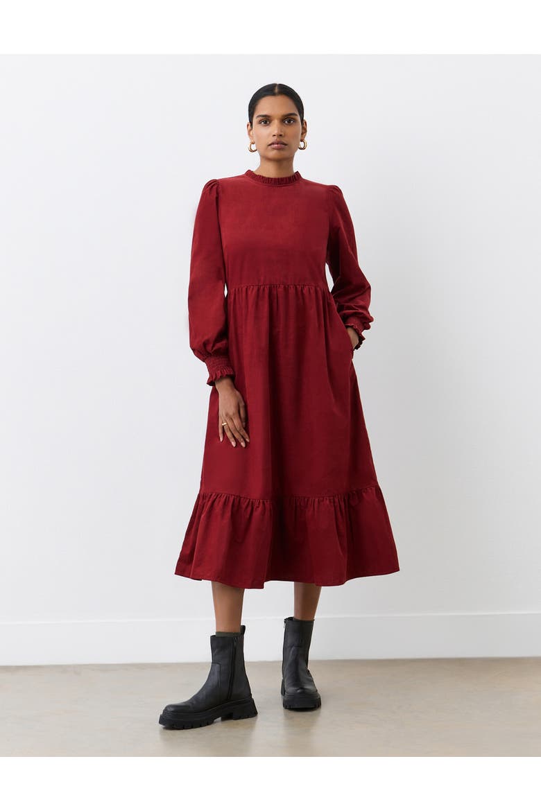 Esme Long Sleeve Corduroy Midi Dress