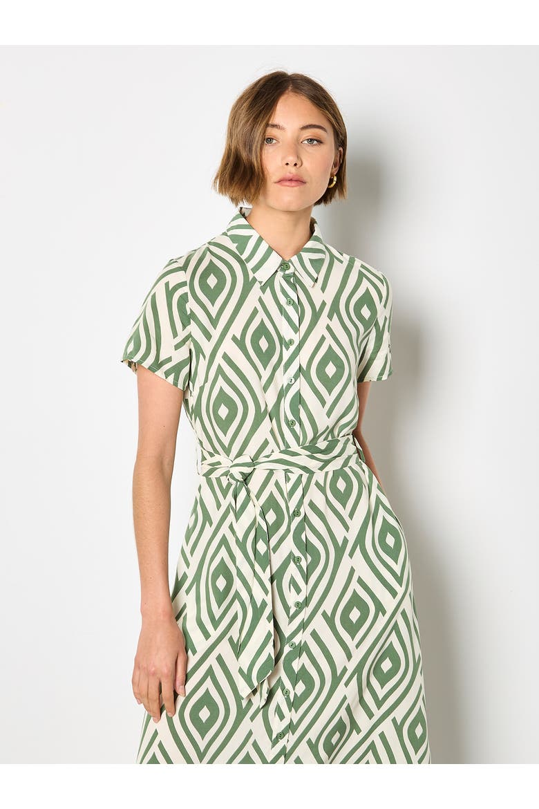 Short Sleeve Midi Shirt Dress