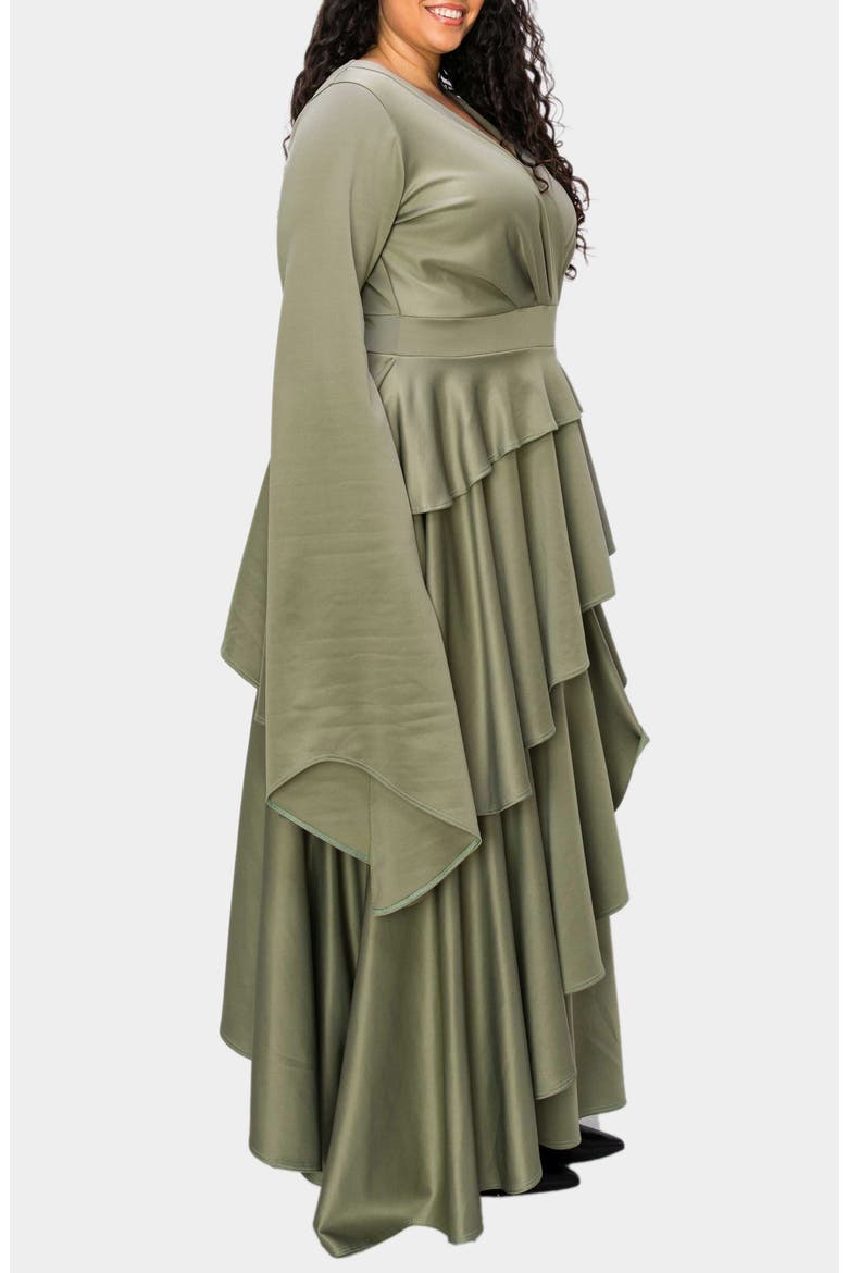Zeta Ruffled Long Sleeve Drama Dress