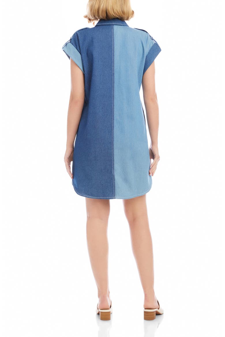 Colorblock Denim Shirtdress