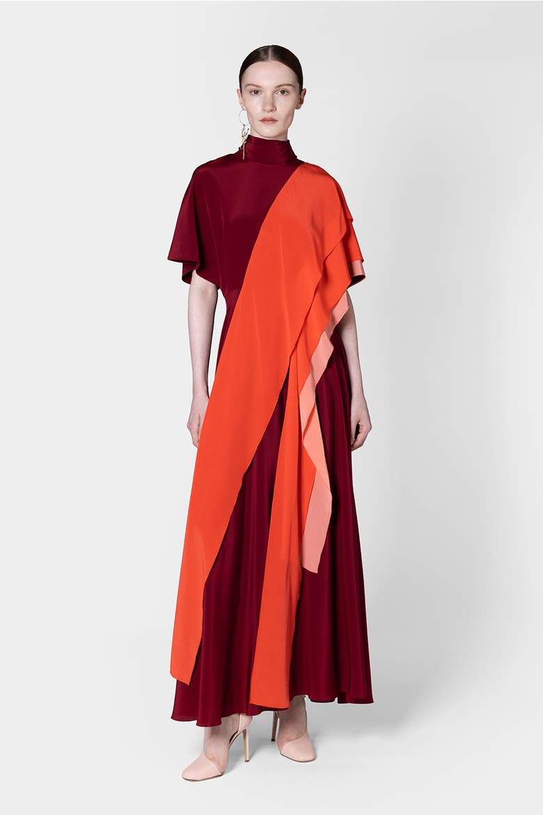 Arisha Chiffon Draped Midi Dress