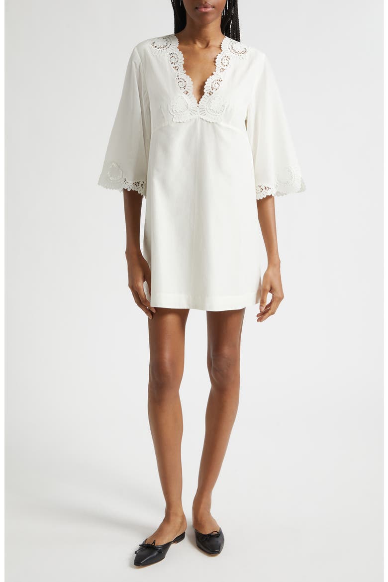 Darya Broderie Trim Kaftan Minidress