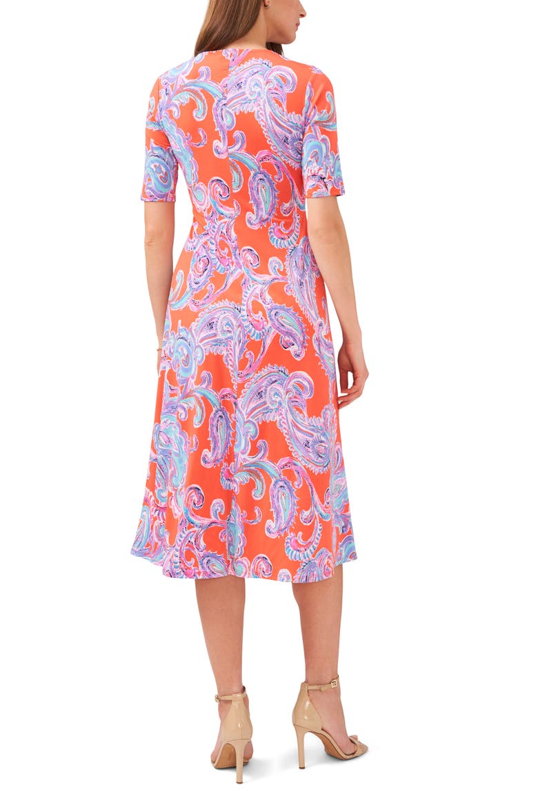Faux Wrap Midi Dress