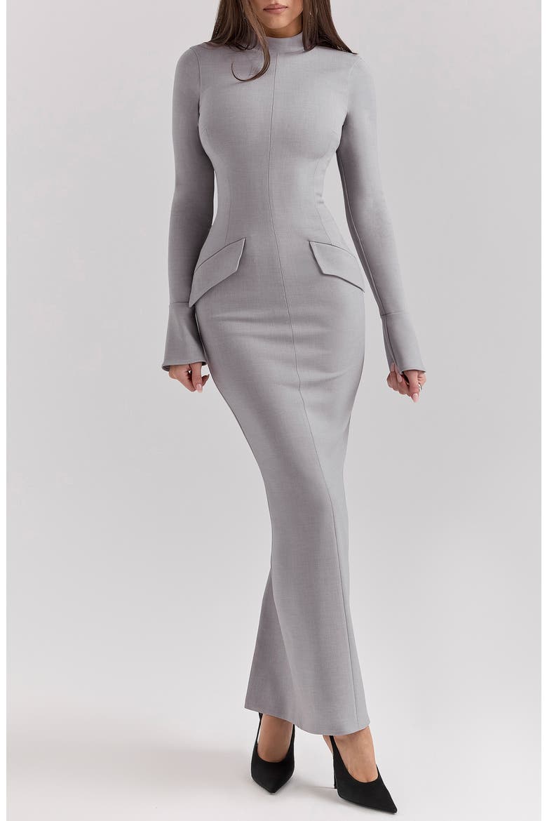 Marie Louise Mock Neck Long Sleeve Maxi Dress
