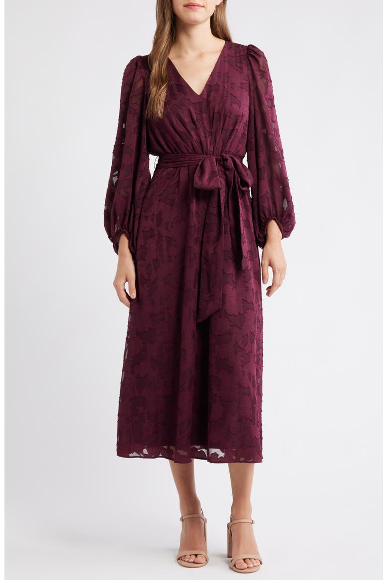 Floral Appliqué Long Sleeve Dress