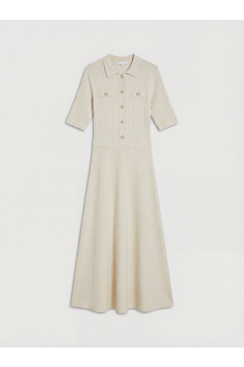Rib Knit Military Trim Maxi Dress