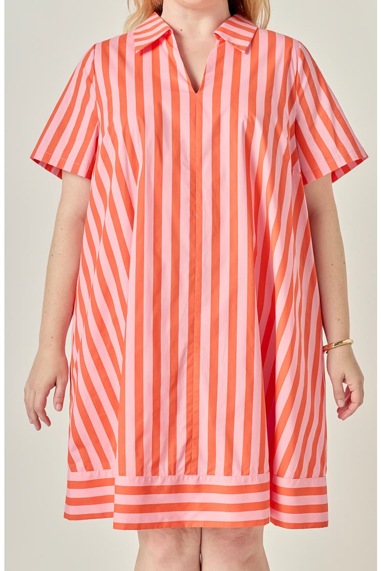 Striped Jacquard Shirt Dress