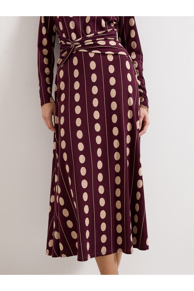 Eugenie Spot Knot-Waist Midi Dress