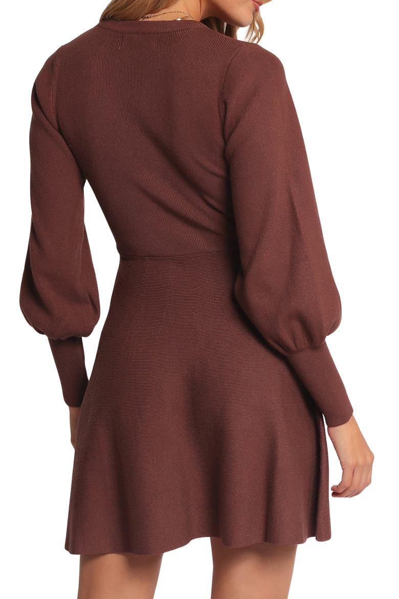 Gigi Long Sleeve Fit & Flare Sweater Minidress