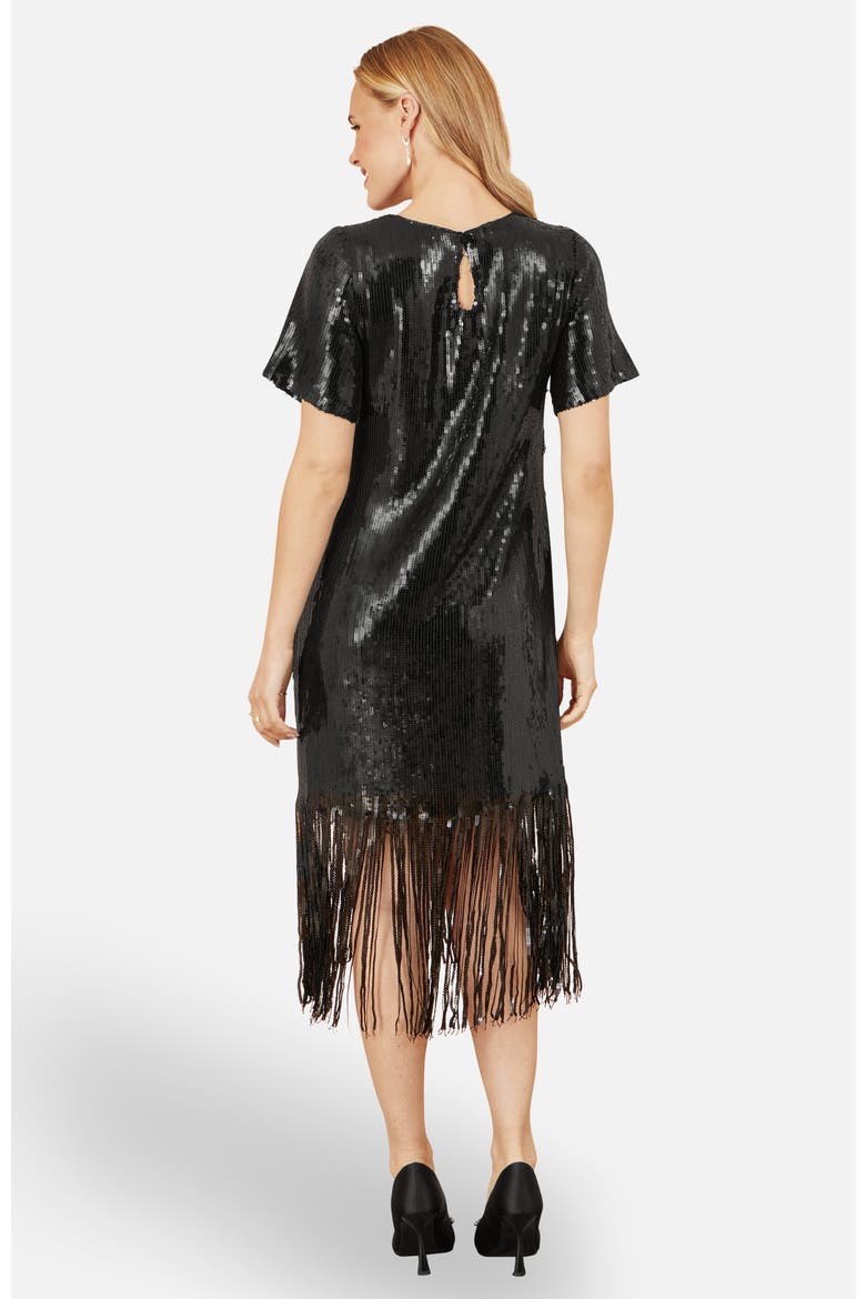 Sequin Tassels Hem Midi Tunic Dress