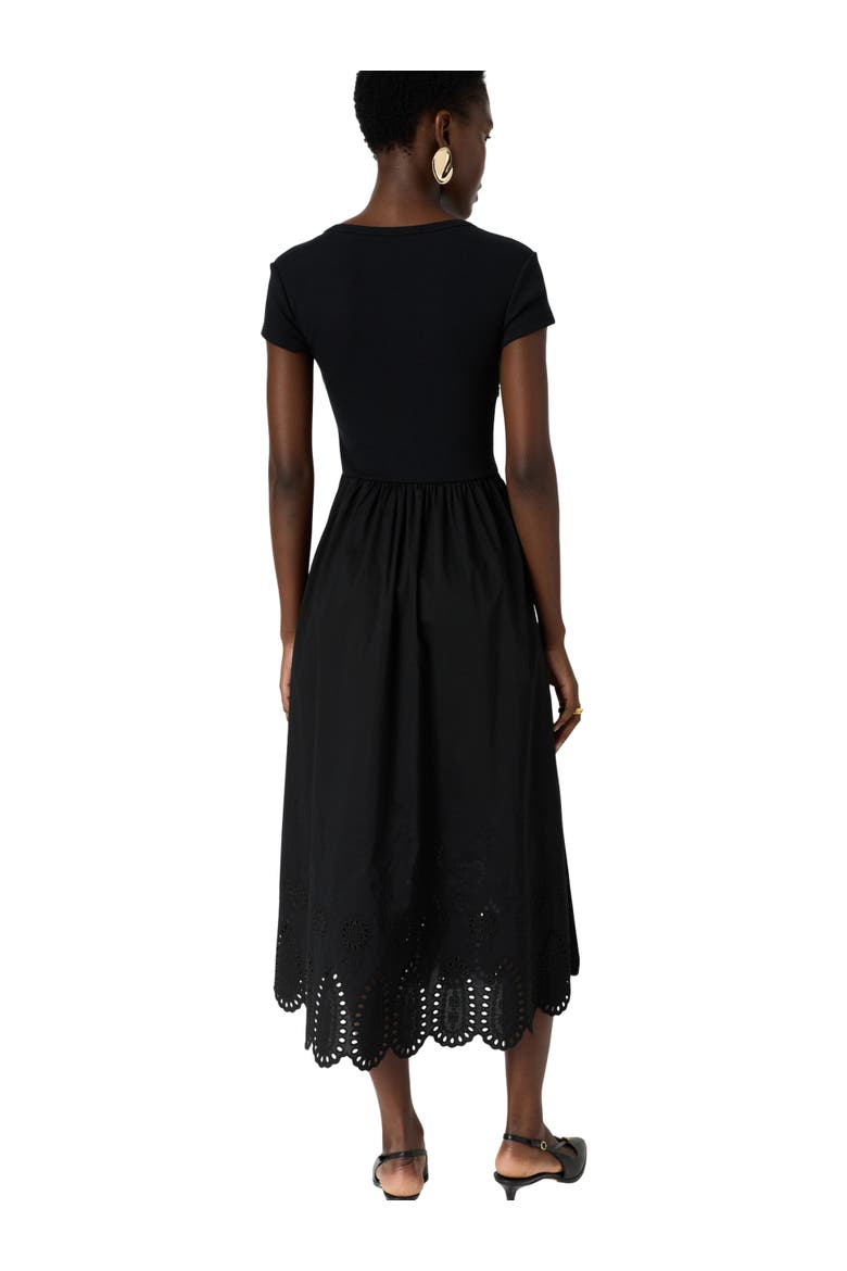 Rynah Scalloped Detail Midi Dress