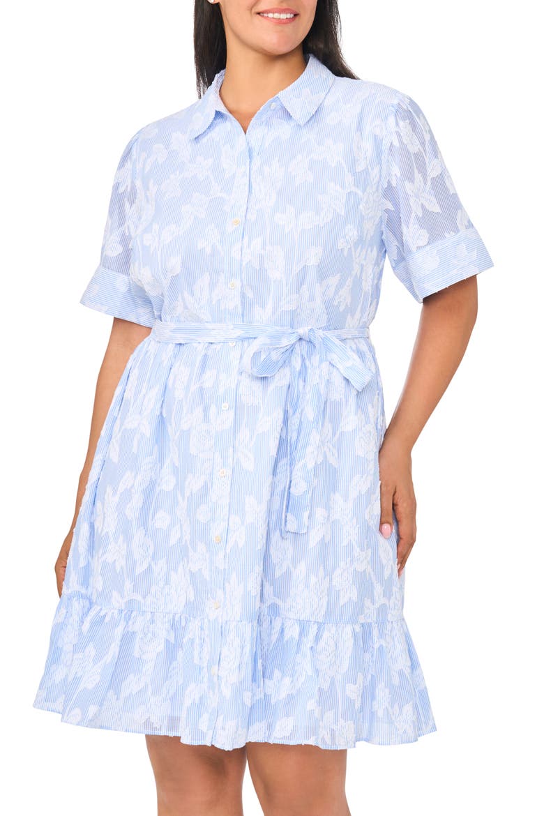 Tie Waist Mini Shirtdress