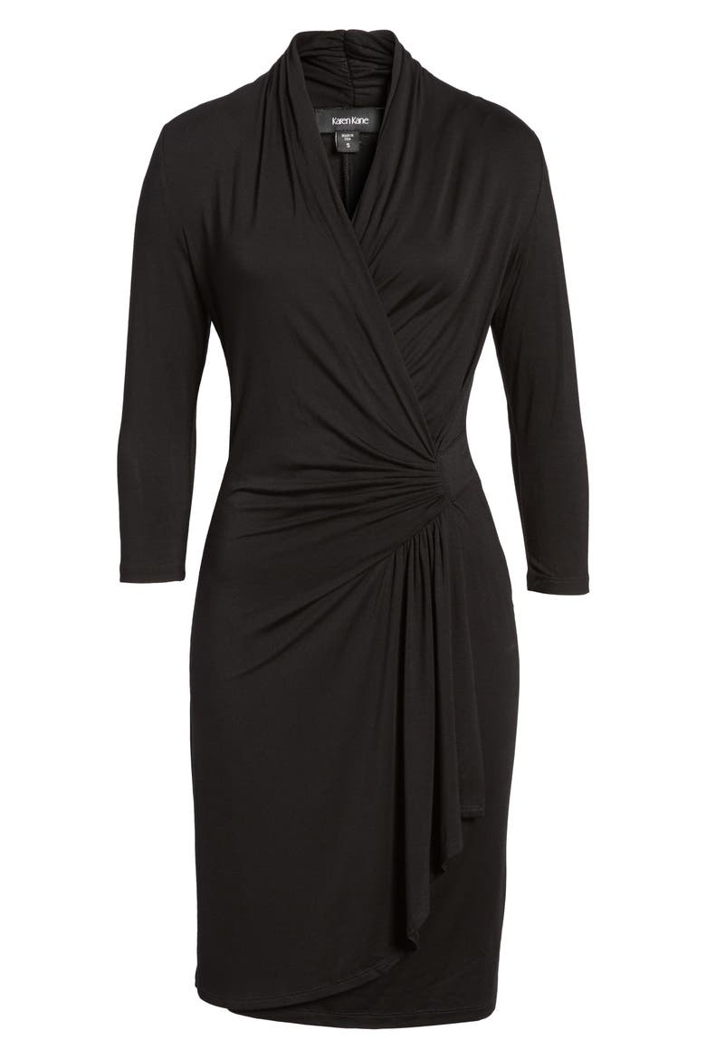 Cascade Faux Wrap Dress