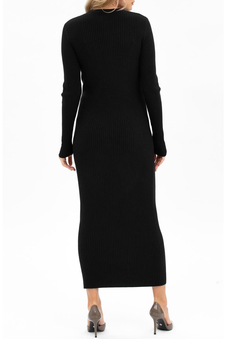 Long Sleeve Rib Maternity Midi Sweater Dress
