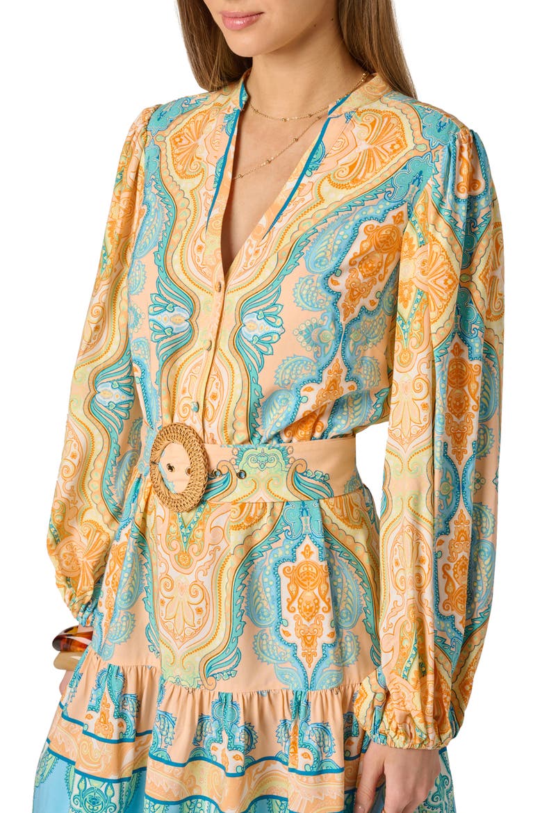 Long Sleeve Placed Print Dress