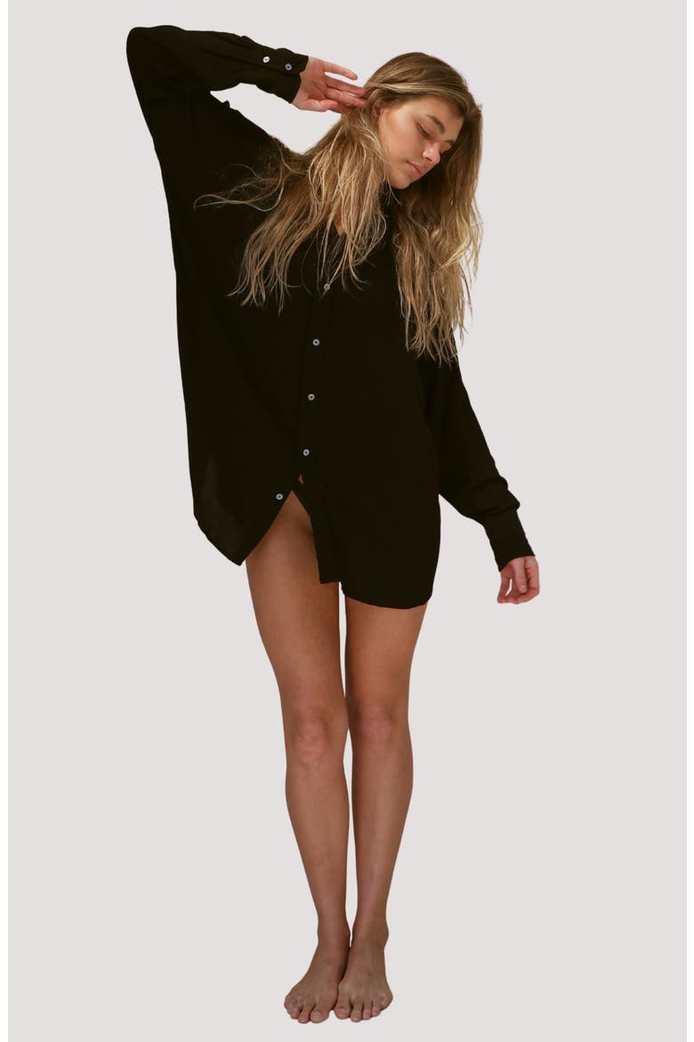Mimi Relaxed Fit Button-Up Cover-Up Shirtdress