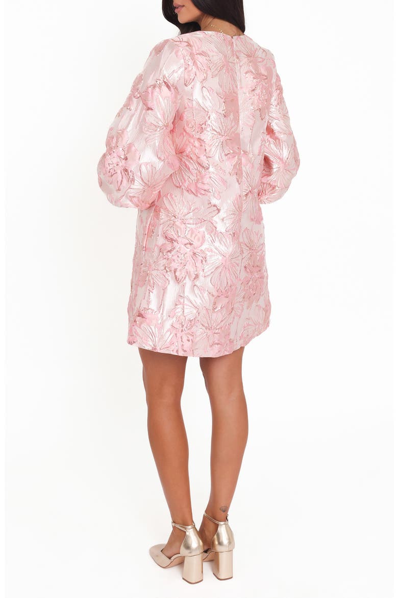 Treloar Balloon Sleeve Metallic Jacquard Minidress