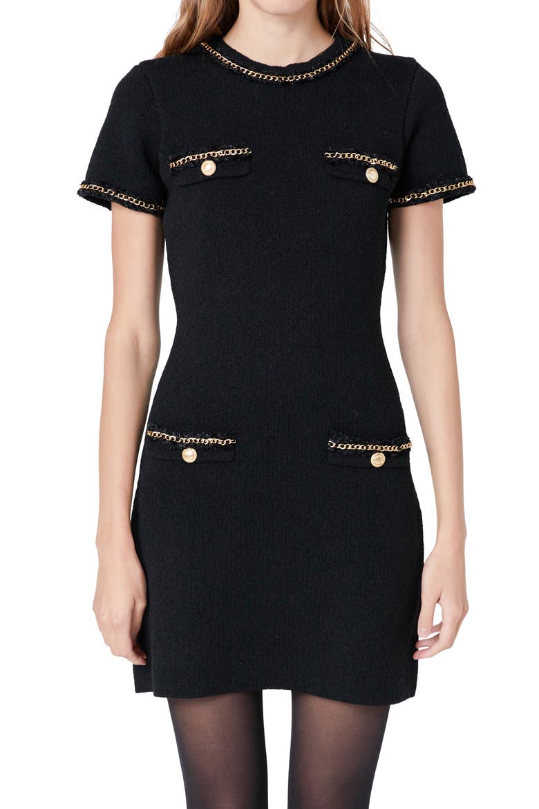 Chain Trim Sweater Minidress
