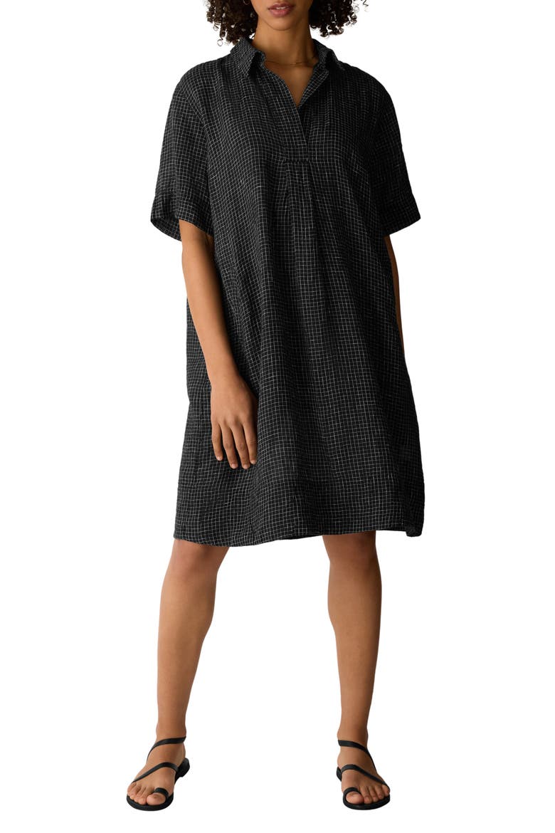 Print Elbow Sleeve Shirtdress
