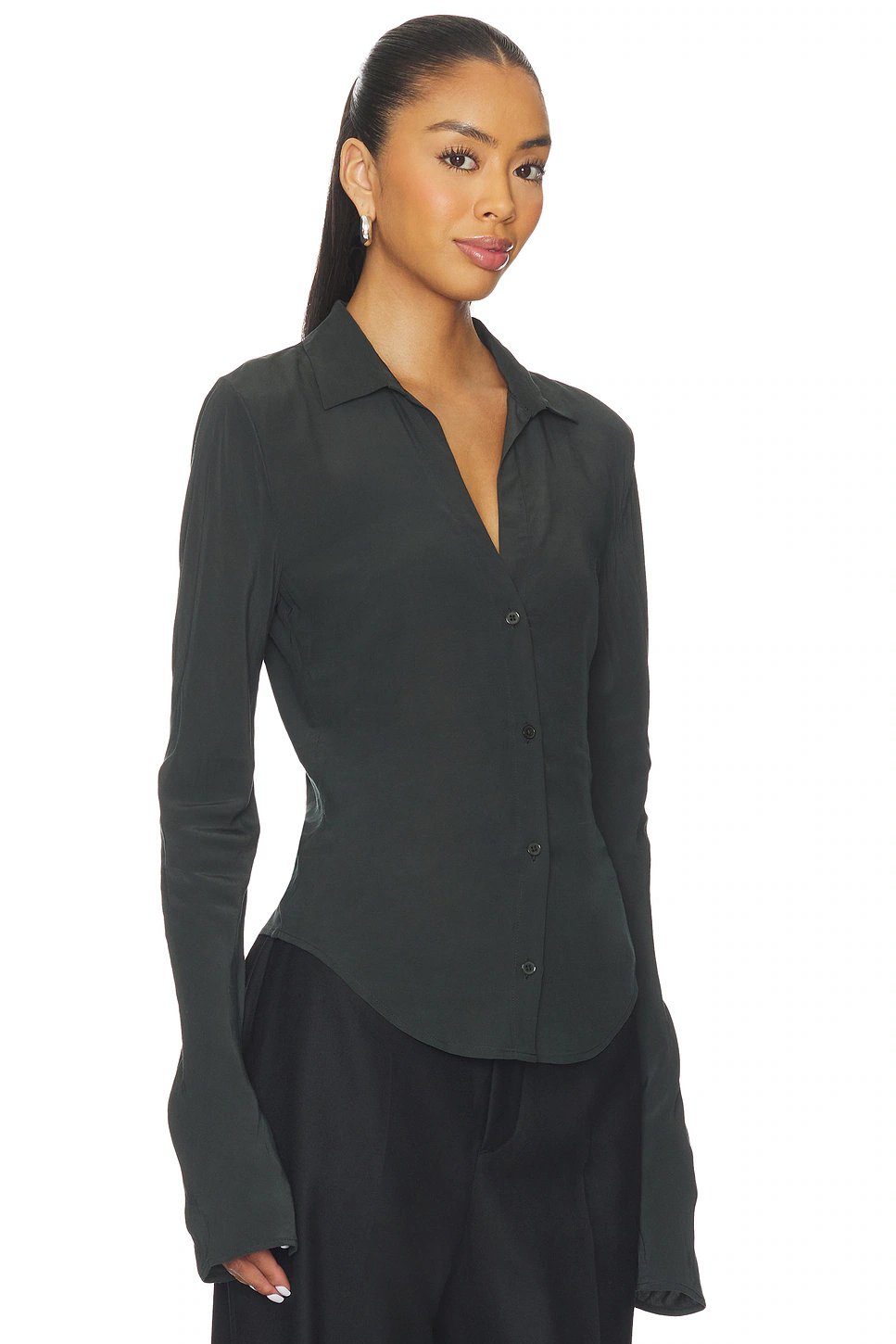 EAVES Saeunn Blouse in Caviar - Image 2