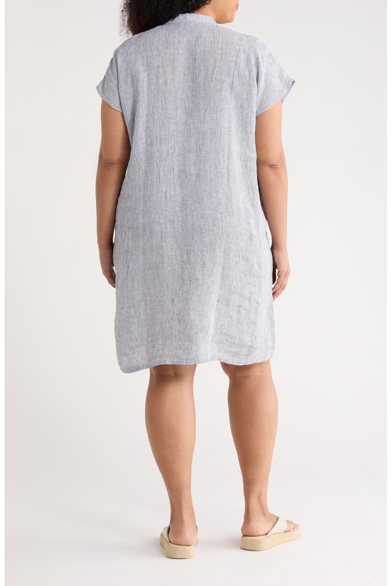 Mandarin Collar Organic Linen Shirtdress