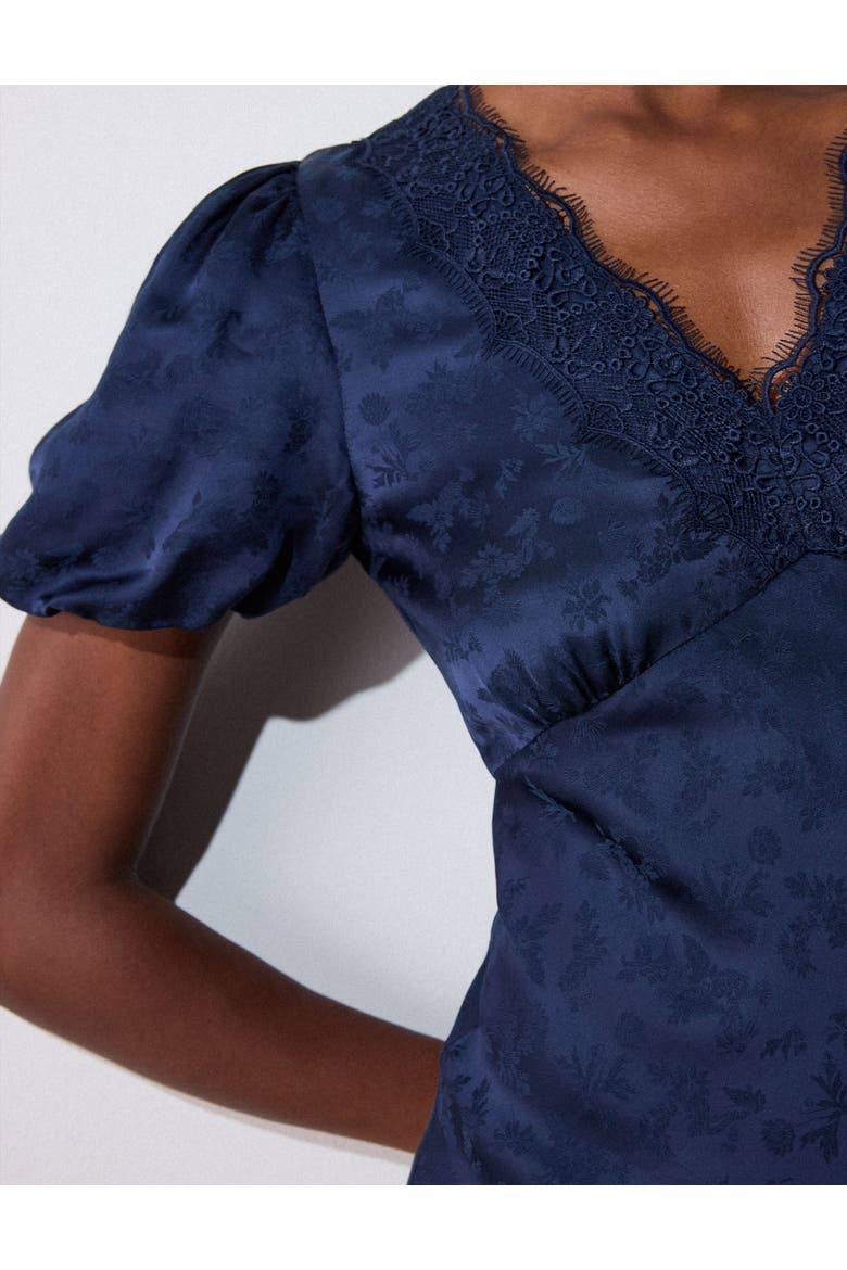 Jacquard V-Neck Midi Dress