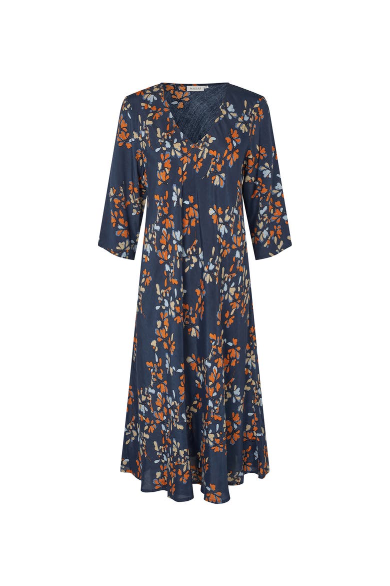 MaNorelle V-Neck 3/4 Sleeve Midi Dress
