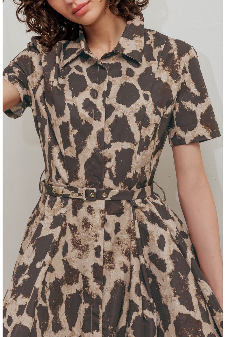 Animal Print A-Line Midi Dress