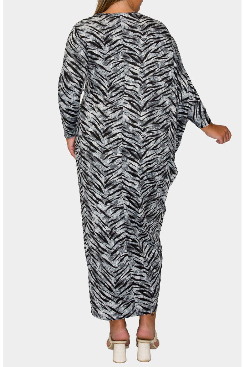 Mary J Asymmetric Long Sleeve Maxi Dress
