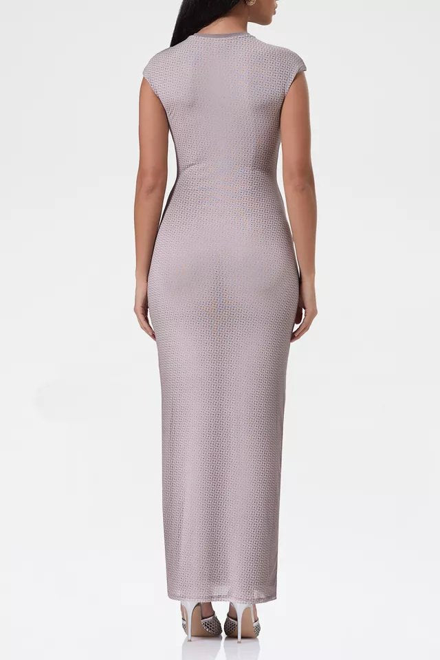 AFRM Cody Nude Illusion Mesh Cap Sleeve Maxi Dress - Image 4