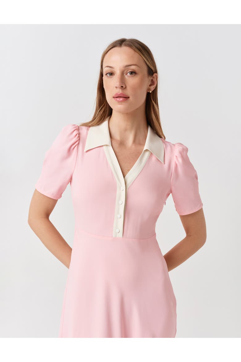 Elodie Contrast Collar Midi Dress