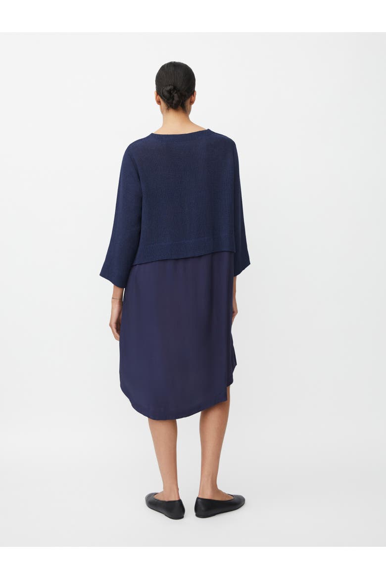MaNonah 3/4 Sleeve Layered Midi Dress
