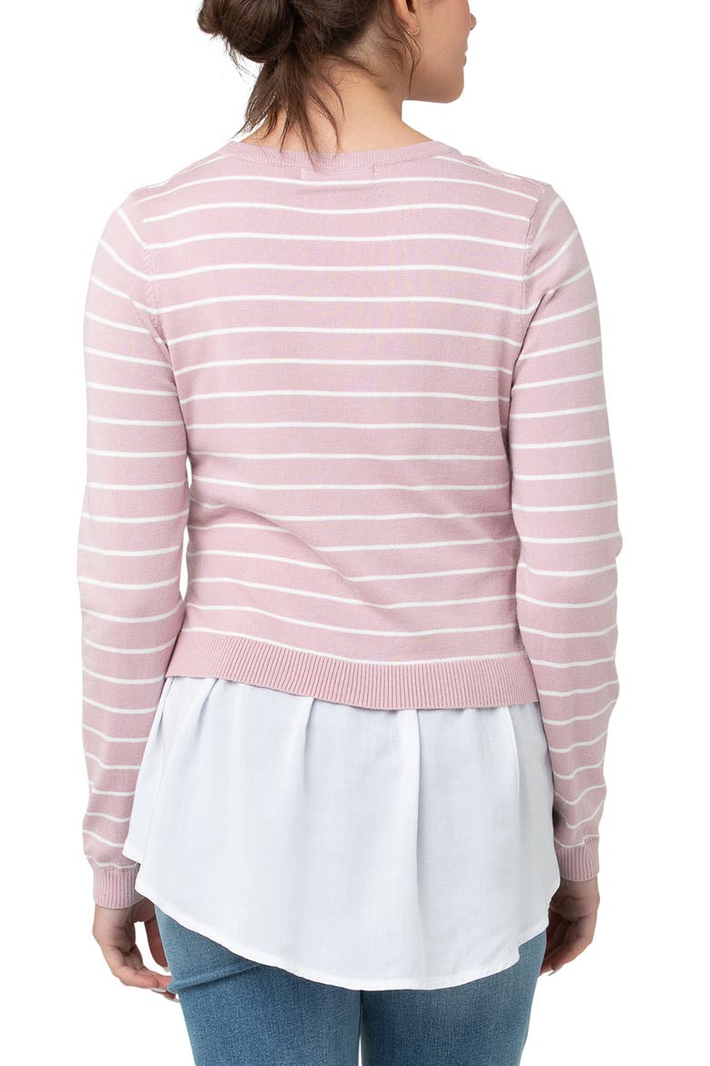 Sia Nursing Knit Dusty Pink / White