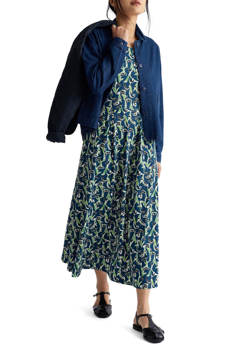 Veronica Print Stretch Organic Cotton Jersey Midi Dress