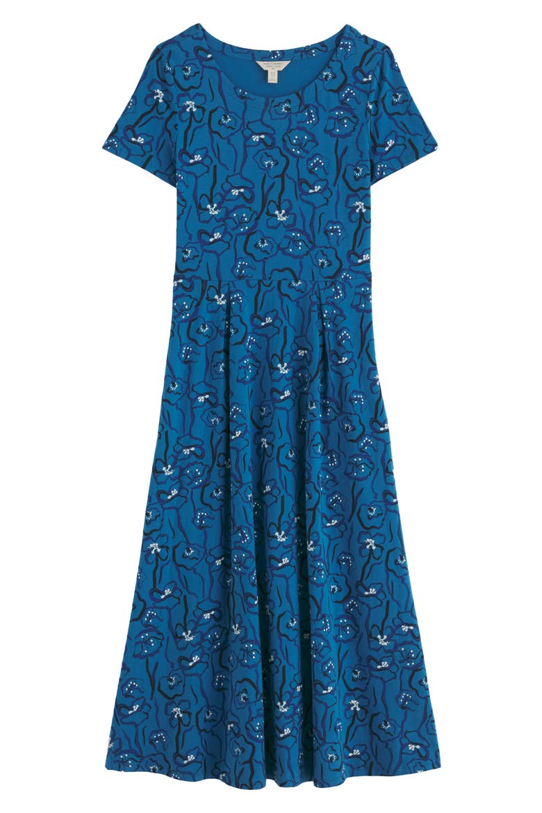 Veronica Floral Stretch Organic Cotton Midi Dress