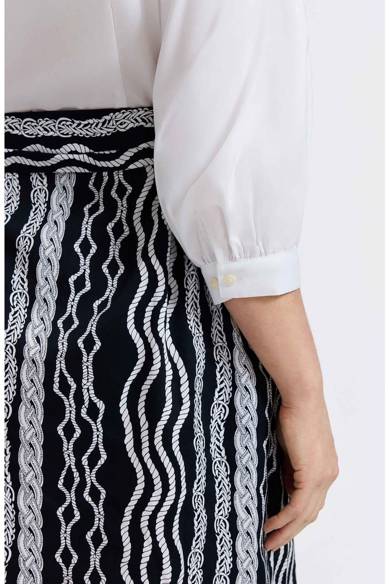 Esther Belted Braid Print Shirtdress