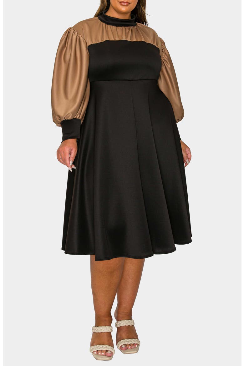 Calissa Colorblock Long Sleeve Dress