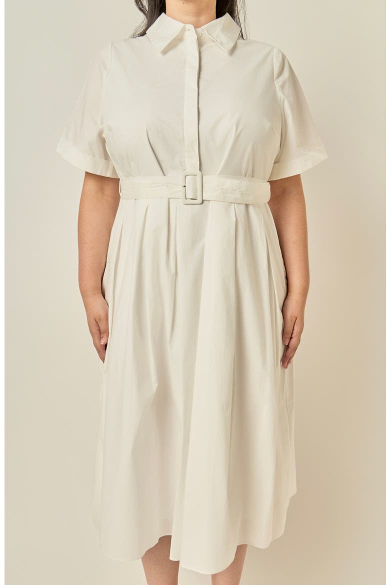 Belted Cotton Midi Dress