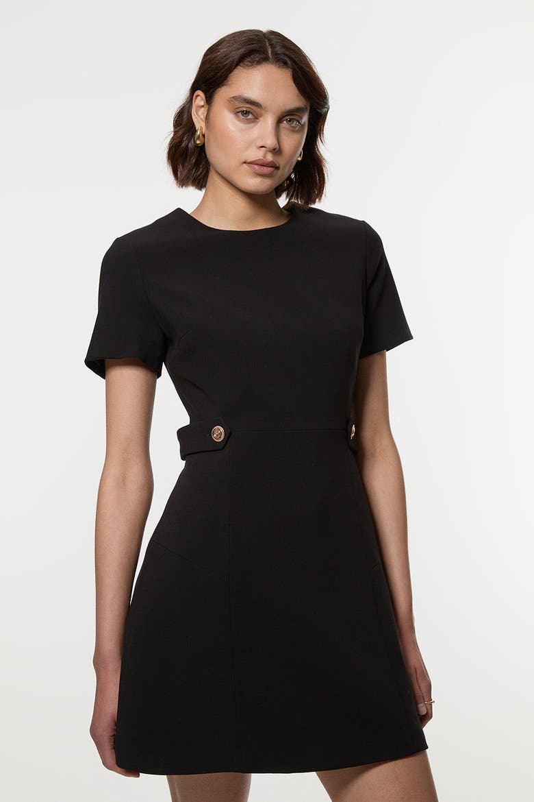 Tab Detail Tailored Mini Dress